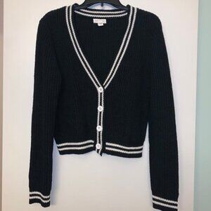 Black & white button-down cardigan sweater from PacSun